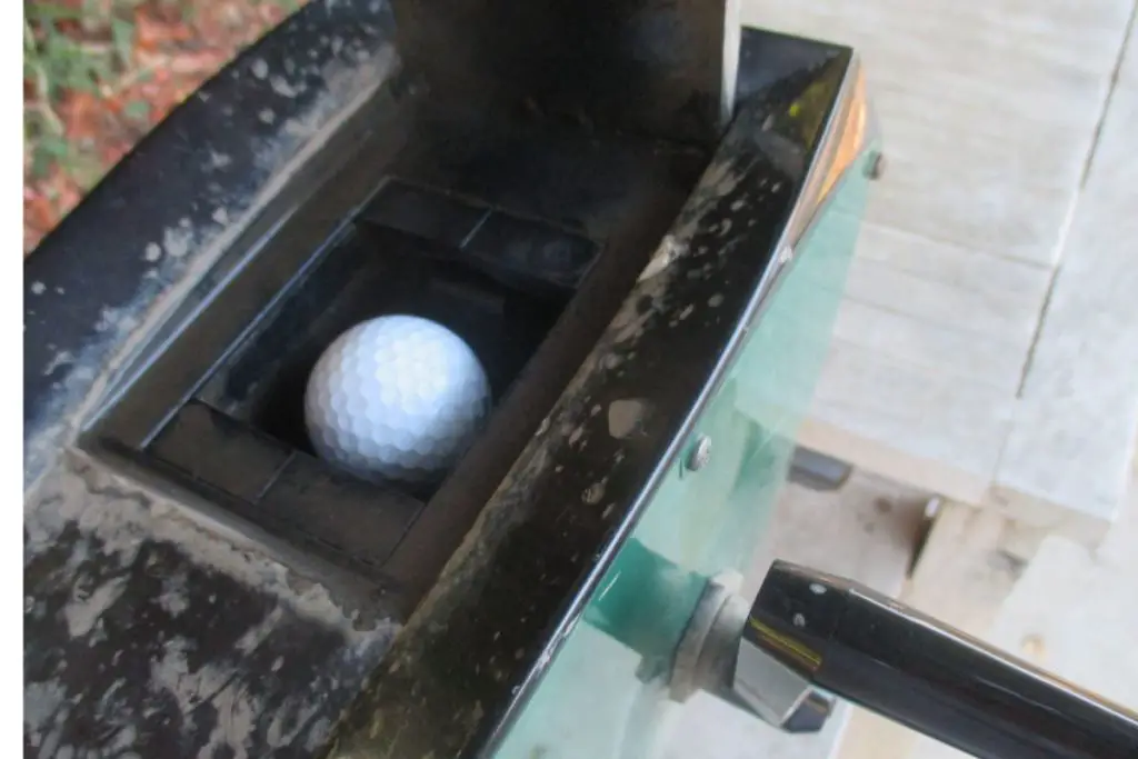 A golf ball ready to be cleaned